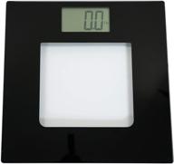 🔢 395lb max extra-wide digital glass talking bathroom scale with visual & voice display - wide tamper glass, large lcd & tap auto on/off - modern design logo