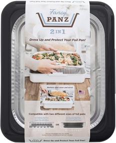 img 4 attached to 🔥 Fancy Panz 2-in-1: Dress Up & Protect Your Foil Pan, Made in USA, Fits 2 Sizes! BPA-Free (Charcoal)