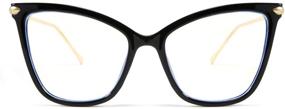 img 4 attached to 👓 Stylish FEISEDY Oversized Cat Eye Glasses Frame with Blue Light Blocking Technology for Women - B2589