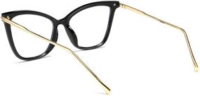 img 1 attached to 👓 Stylish FEISEDY Oversized Cat Eye Glasses Frame with Blue Light Blocking Technology for Women - B2589