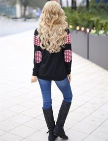 img 1 attached to 👚 Stylish Color Block Plaid Shirt with Elbow Patches for Women – Blooming Jelly Pullover Top