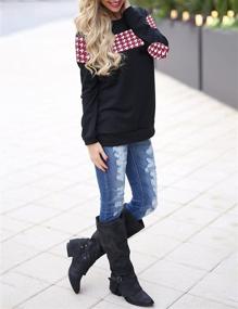 img 2 attached to 👚 Stylish Color Block Plaid Shirt with Elbow Patches for Women – Blooming Jelly Pullover Top