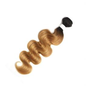 img 3 attached to 🔥 Волосы X-TRESS 100% Human Hair Extension Bundle - Омбре Медовый Блонд Бразильская Волна, T1B/27, 20 дюймов.