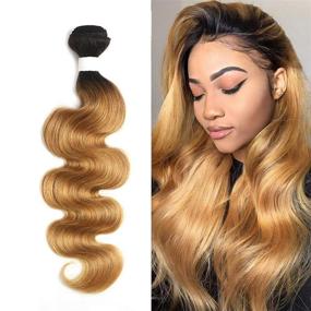 img 4 attached to 🔥 Волосы X-TRESS 100% Human Hair Extension Bundle - Омбре Медовый Блонд Бразильская Волна, T1B/27, 20 дюймов.