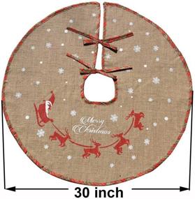 img 3 attached to Amajoy White Snowflake Burlap Christmas Tree Skirt – Festive Xmas Decor, 30 Inch Diameter