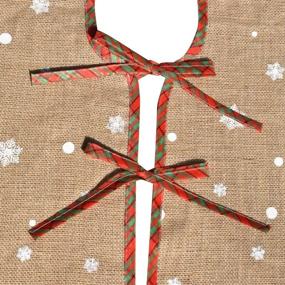 img 1 attached to Amajoy White Snowflake Burlap Christmas Tree Skirt – Festive Xmas Decor, 30 Inch Diameter