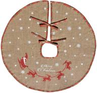 amajoy white snowflake burlap christmas tree skirt – festive xmas decor, 30 inch diameter logo