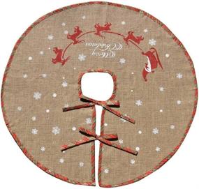 img 2 attached to Amajoy White Snowflake Burlap Christmas Tree Skirt – Festive Xmas Decor, 30 Inch Diameter