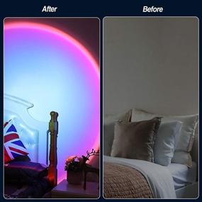 img 2 attached to 🌈 LED Sunset Projector Lamp – Modern Romantic Atmosphere Night Light with 180° Rotation and USB Charging, Rainbow Sunset Lamps Decor for Birthday Party, Living Room, Bedroom