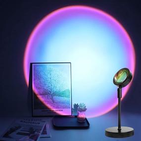 img 4 attached to 🌈 LED Sunset Projector Lamp – Modern Romantic Atmosphere Night Light with 180° Rotation and USB Charging, Rainbow Sunset Lamps Decor for Birthday Party, Living Room, Bedroom