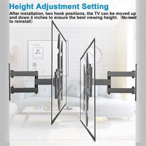 img 2 attached to 📺 Versatile Full Motion TV Wall Mount with Level & Height Adjustment, Tilts and 90° Rotation - Perfect for 32-60 Inch Flat Curved TVs up to 77 lbs, Max VESA 400x400