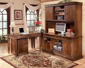 img 2 attached to 🏢 Medium Brown Home Office Small File Cabinet - Ashley Hamlyn Signature Design