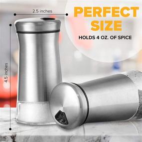 img 3 attached to 🧂 Stainless Steel and Glass Salt and Pepper Shaker: Adjustable Pour Holes - Set of 2 Bottles by Smart House Inc - Spice Dispenser Gift Set