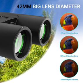 img 1 attached to 🔭 VILUX 12x42 Binoculars: Compact Hunting Binoculars for Adults and Kids with Low Night Vision and HD Optics