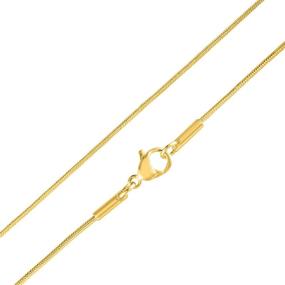 img 2 attached to 🐍 0.9mm Thin Snake Chain Necklace in Gold Over Stainless Steel by KISPER