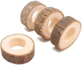 img 3 attached to Alasida Handcrafted Rustic Wood Napkin Rings, Set of 12, for Elegant Dinner Table Decoration - Perfect for SEO!