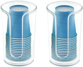 img 4 attached to mDesign Compact Paper Cup Dispenser - Convenient Bathroom Vanity Storage for Rinsing Cups - 2 Pack, Clear