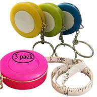 📏 3 pack retractable tape measure - double-scale 60-inch/150cm, pocket soft cloth measuring tape for weight loss, medical body measurement, sewing, tailoring, and crafts - vinyl ruler with keychain - goprover logo