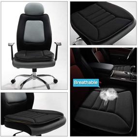 img 3 attached to 🪑 kingphenix 1.2 inch Memory Foam Car Seat Cushion - Comfortable Cushion for Car and Office Chair (Black)