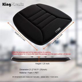 img 2 attached to 🪑 kingphenix 1.2 inch Memory Foam Car Seat Cushion - Comfortable Cushion for Car and Office Chair (Black)