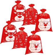 🎁 jumbo fabric reusable gift bags - perfect for big holiday presents and gifts - 6 giant christmas wrapping bags (36” x 44”) - ideal for the christmas season! logo