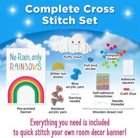 img 1 attached to 🌈 Quick Stitch Rainbow Kit for Kids – Creativity for Kids Cross Stitch Banner