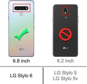 img 3 attached to GORGCase for LG Stylo 6: Dual Layer Anti-Scratch Protective Cover with Tempered Glass Screen Protector and 360° Rotating Ring Stand - Red Marble Design