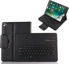 img 4 attached to Detachable Wireless Keyboard Case for iPad 10.2 (7th Gen) 2019/iPad Air 10.5 (3rd Gen)/iPad Pro 10.5 2017, Magnetic Multiple-Angle Leather Folio Cover in Black