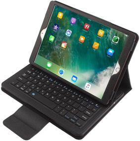 img 1 attached to Detachable Wireless Keyboard Case for iPad 10.2 (7th Gen) 2019/iPad Air 10.5 (3rd Gen)/iPad Pro 10.5 2017, Magnetic Multiple-Angle Leather Folio Cover in Black