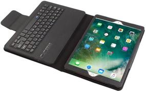 img 2 attached to Detachable Wireless Keyboard Case for iPad 10.2 (7th Gen) 2019/iPad Air 10.5 (3rd Gen)/iPad Pro 10.5 2017, Magnetic Multiple-Angle Leather Folio Cover in Black