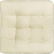 square floor pillow - thick tufted seat cushion for meditation and yoga in beige, ideal for seating on floor and living room logo