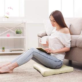 img 1 attached to Square Floor Pillow - Thick Tufted Seat Cushion for Meditation and Yoga in Beige, Ideal for Seating on Floor and Living Room