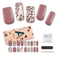 💅 aillsa gel nail strips: pink leopard waterproof art stickers - 27pcs logo