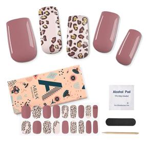 img 4 attached to 💅 AILLSA Gel Nail Strips: Pink Leopard Waterproof Art Stickers - 27pcs