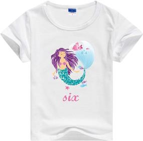 img 2 attached to 🧜 Mermaid Birthday Party Tshirt for Girls - Tops, Tees & Blouses in Girls' Clothing