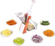 🍊 premium mandoline vegetable slicer - adjustable thickness, safe upright dicer for potatoes, onions, and fruits (warm orange) logo