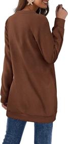 img 2 attached to 👚 Women's Oversized V Neck Sweatshirts with Long Sleeves and Pockets