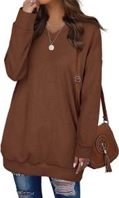 img 3 attached to 👚 Women's Oversized V Neck Sweatshirts with Long Sleeves and Pockets