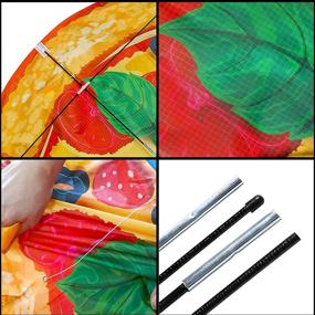 img 3 attached to 🍕 Easy-to-Fly 3D Pizza Kite Set for Kids - 2 Pack with 328ft Kite String, Sturdy Handle, and Long Tail