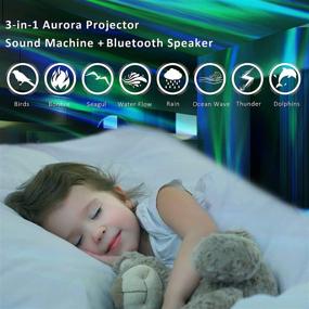 img 1 attached to 🌌 Aurora Night Light Projector with Bluetooth Speaker and Nature Sounds: Perfect Bedroom Room Decor for Women, Men, Teen Girls, and Boys - Ideal Birthday and Christmas Decorations Gifts!