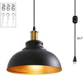 img 1 attached to Enhance Your Space with Surpars House 1-Light Plug in Pendant Light featuring a Convenient Dimmer Switch