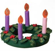 🎅 exquisite roman fabric christmas advent wreath: candles, holly, and holiday delight! logo