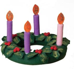 img 1 attached to 🎅 Exquisite Roman Fabric Christmas Advent Wreath: Candles, Holly, and Holiday Delight!