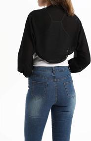 img 1 attached to Sleeve Cropped Bolero Shrug Cardigan Women's Accessories
