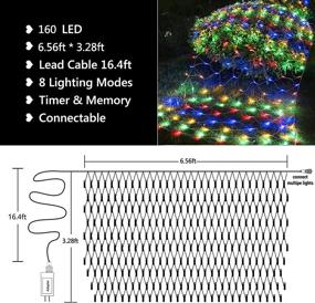 img 1 attached to 🎄 LYHOPE 6.6ft x 3.3ft 160 LED Christmas Net Lights - 8 Modes, Low Voltage Mesh Decorations for Xmas Trees, Bushes, Garden, Outdoors, Indoors, Carnival, Party Decor - Multi-Color