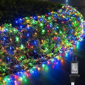 img 4 attached to 🎄 LYHOPE 6.6ft x 3.3ft 160 LED Christmas Net Lights - 8 Modes, Low Voltage Mesh Decorations for Xmas Trees, Bushes, Garden, Outdoors, Indoors, Carnival, Party Decor - Multi-Color