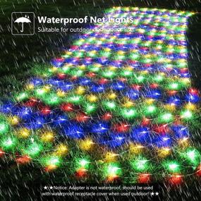 img 2 attached to 🎄 LYHOPE 6.6ft x 3.3ft 160 LED Christmas Net Lights - 8 Modes, Low Voltage Mesh Decorations for Xmas Trees, Bushes, Garden, Outdoors, Indoors, Carnival, Party Decor - Multi-Color