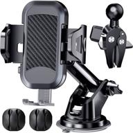 📱 anmone universal cell phone holder mount for car dashboard, windshield, air vent - hands-free and case friendly stand with washable sticky gel suction cup and long arm - perfect for truck, pickup, taxi, and in-car cradles logo