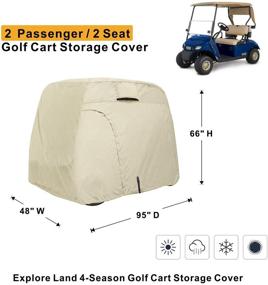 img 3 attached to 🏌️ Universal 600D Waterproof Golf Cart Cover Ideal for Most 2 Passenger Golf Carts - Explore Land