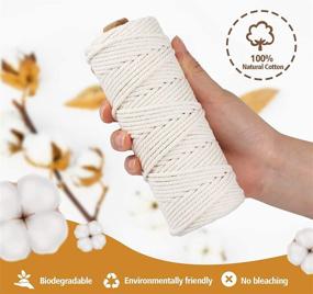 img 2 attached to Colourful Macrame Cord Set - 10 Rolls of 3mm x 164 Feet Natural Cotton Rope for Wall Hangings, Knitting, and Craft Projects